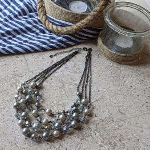 ❤️ 2 for $15 ❤️ Lia Sophia Plaza Hematite Glass & Resin Beaded Necklace